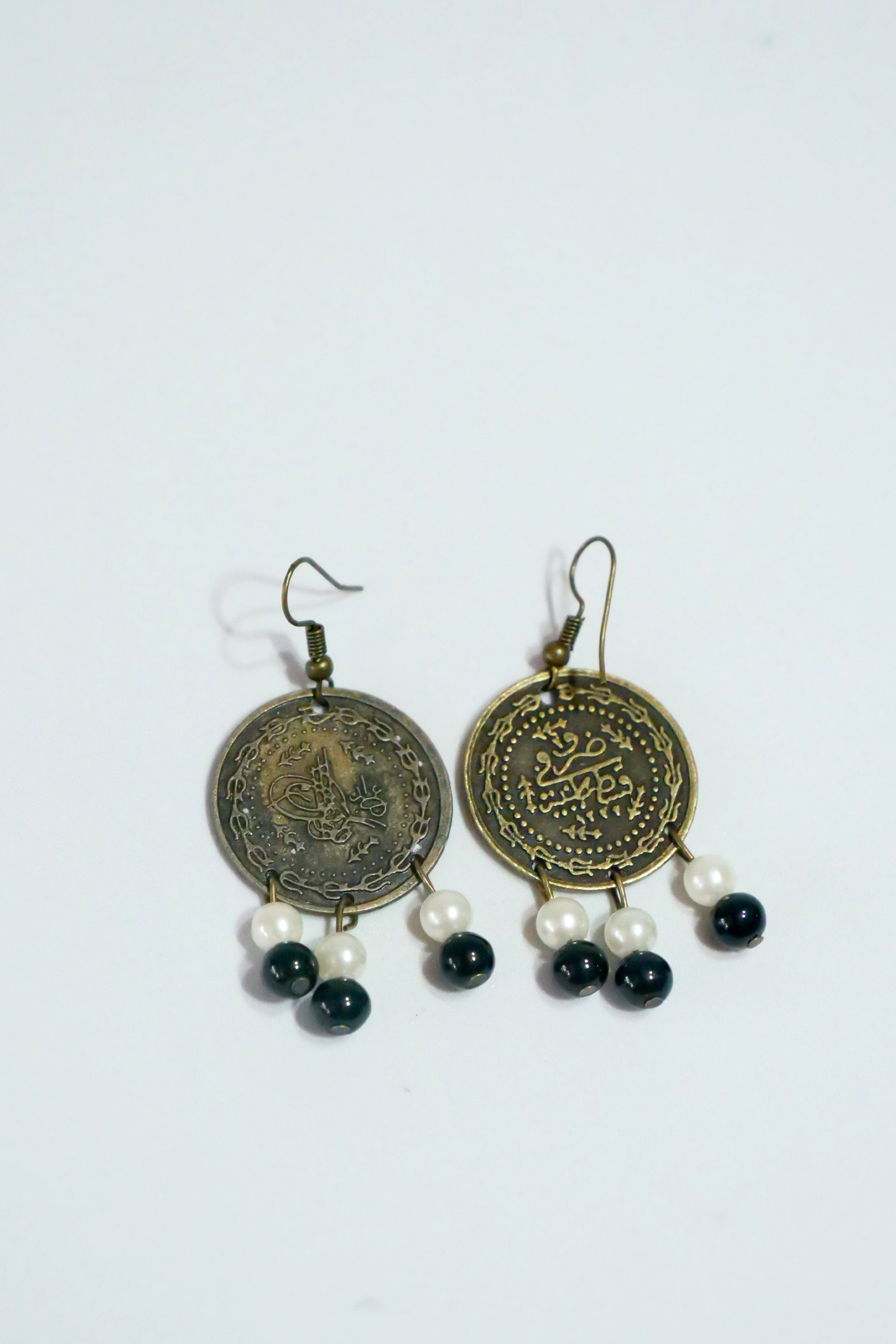 As Old As Time Engraved Coin Drop Earrings