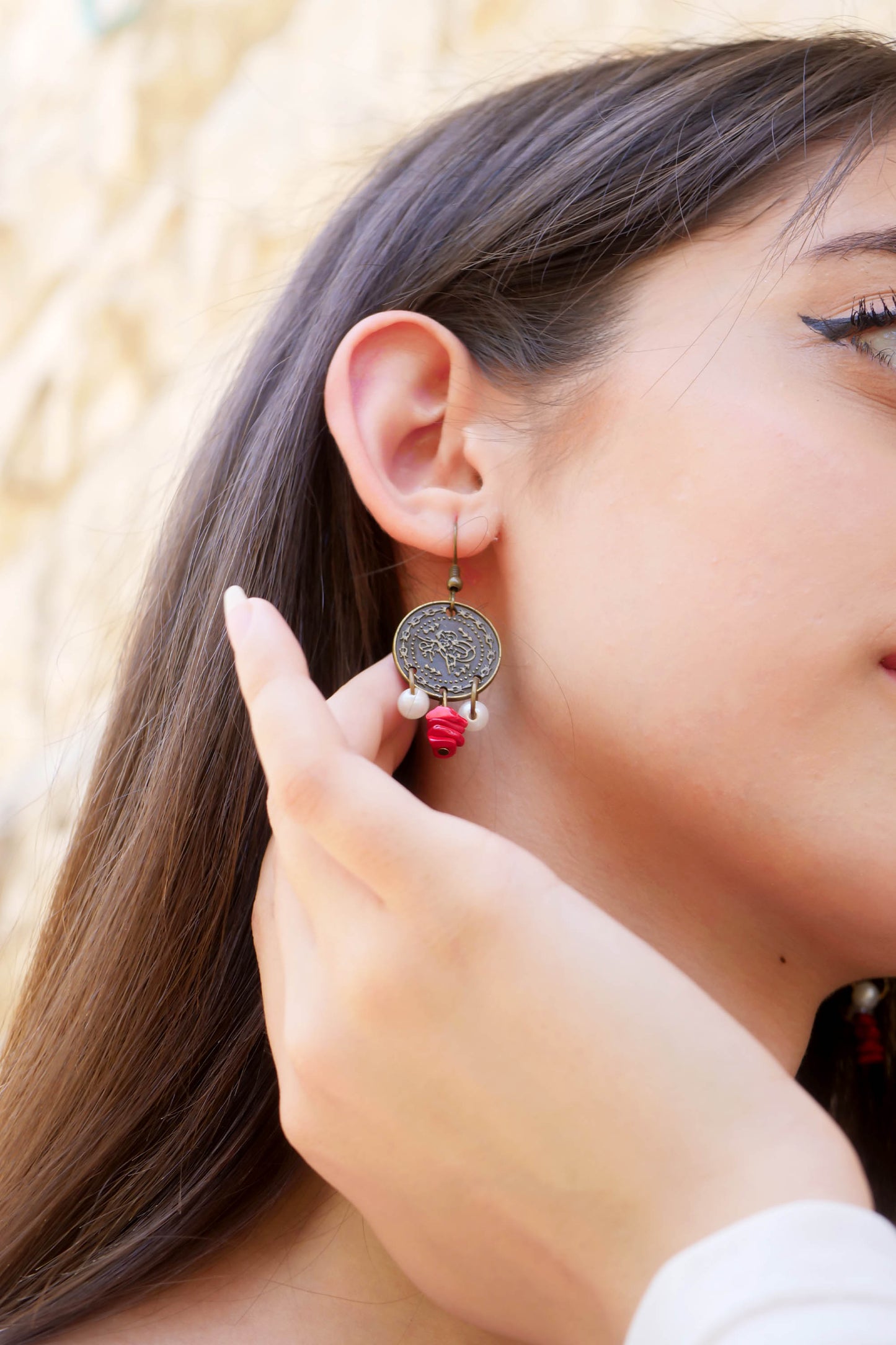 Ancient Art Antique Coin Charm Earrings