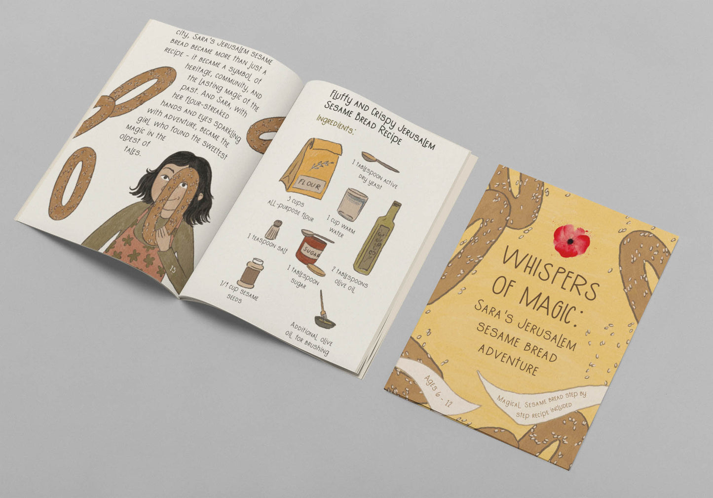 Whispers of Magic Children's Book, Sara's Jerusalem Sesame Bread Adventure: Magical Sesame bread step by step recipe included