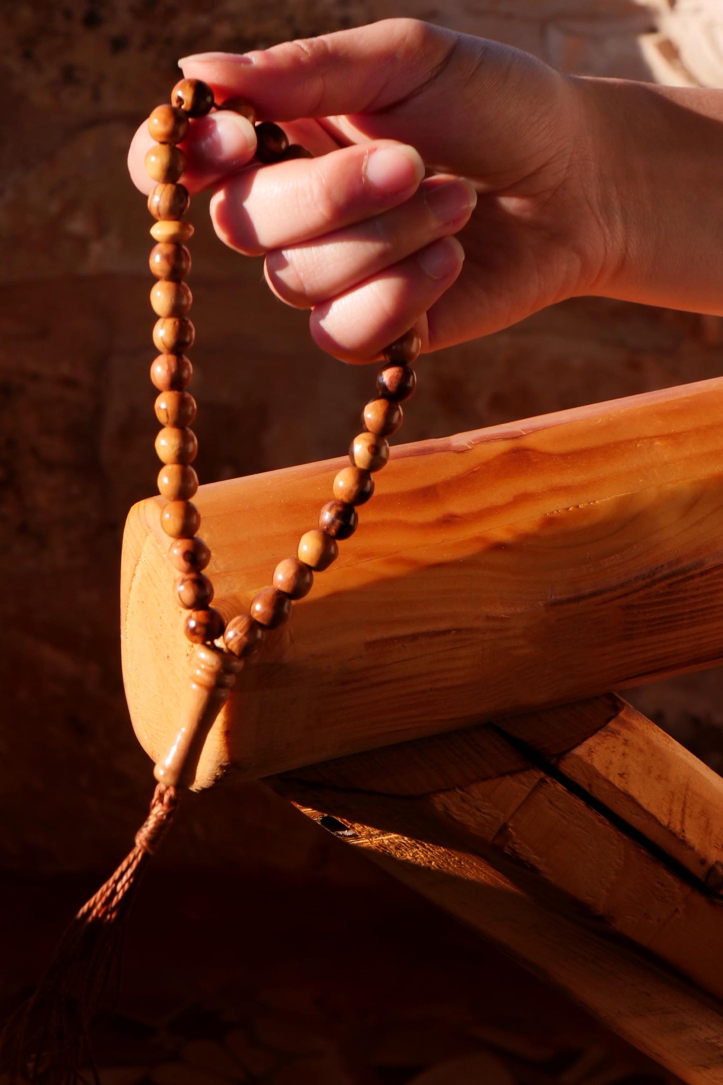 Spiritual Wave Islamic Olive Wood Rosary