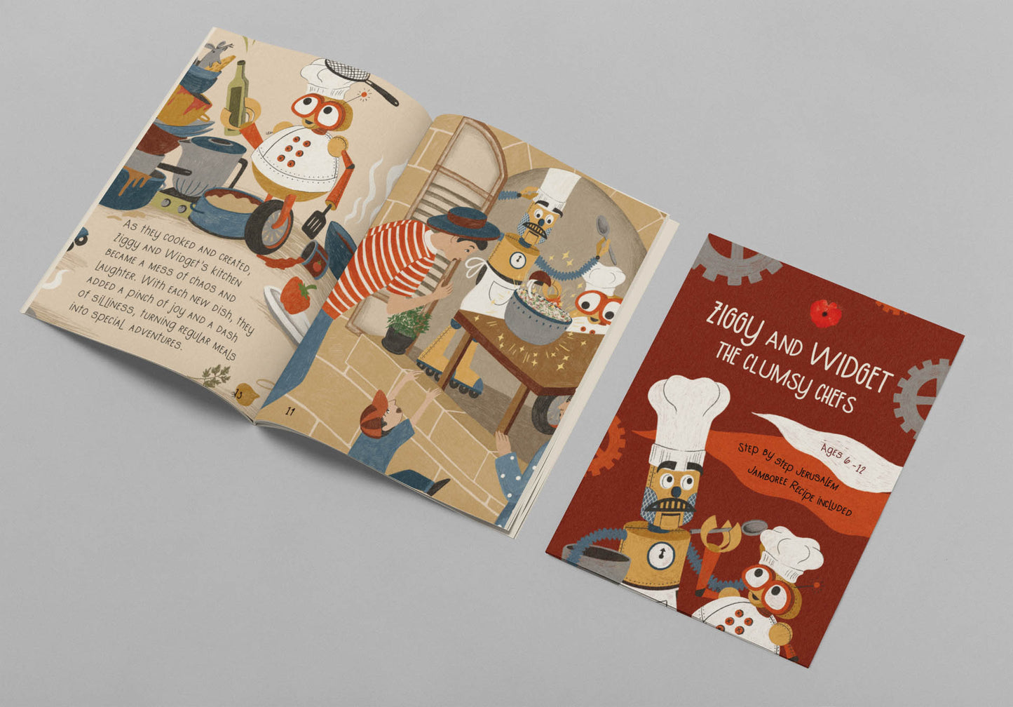 Ziggy & Widget The Clumsy Chefs Children's Book, Step by Step Jerusalem Jamboree Recipe Included