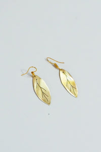 Nature's Calling Gold Leaf Brass Earrings