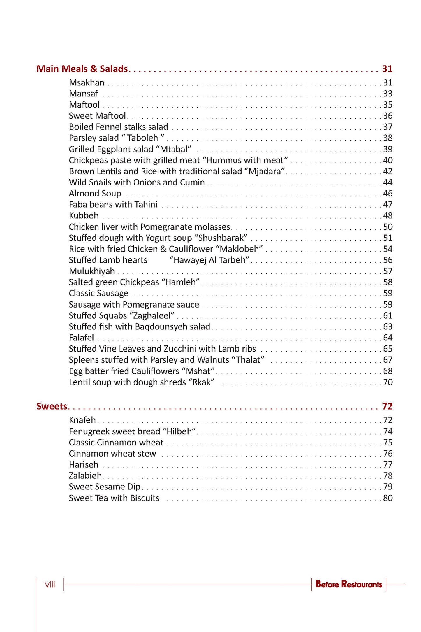 Before Restaurants Cookbook Paperback