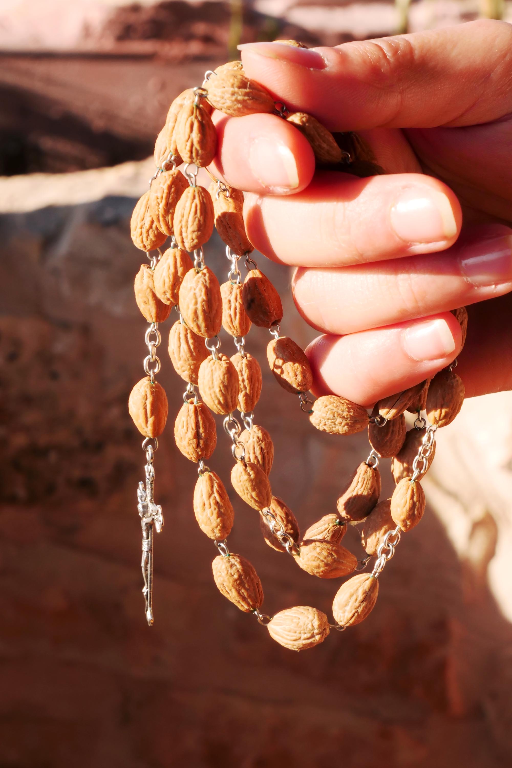 Bound to Heaven Olive Seed Christian Rosary With original Bethlehem Soil