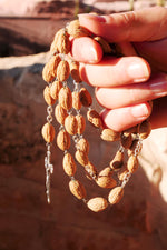 Load image into Gallery viewer, Bound to Heaven Olive Seed Christian Rosary With original Bethlehem Soil

