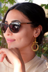 Divine Ways Hollow Out Pomegranate Brass Earrings