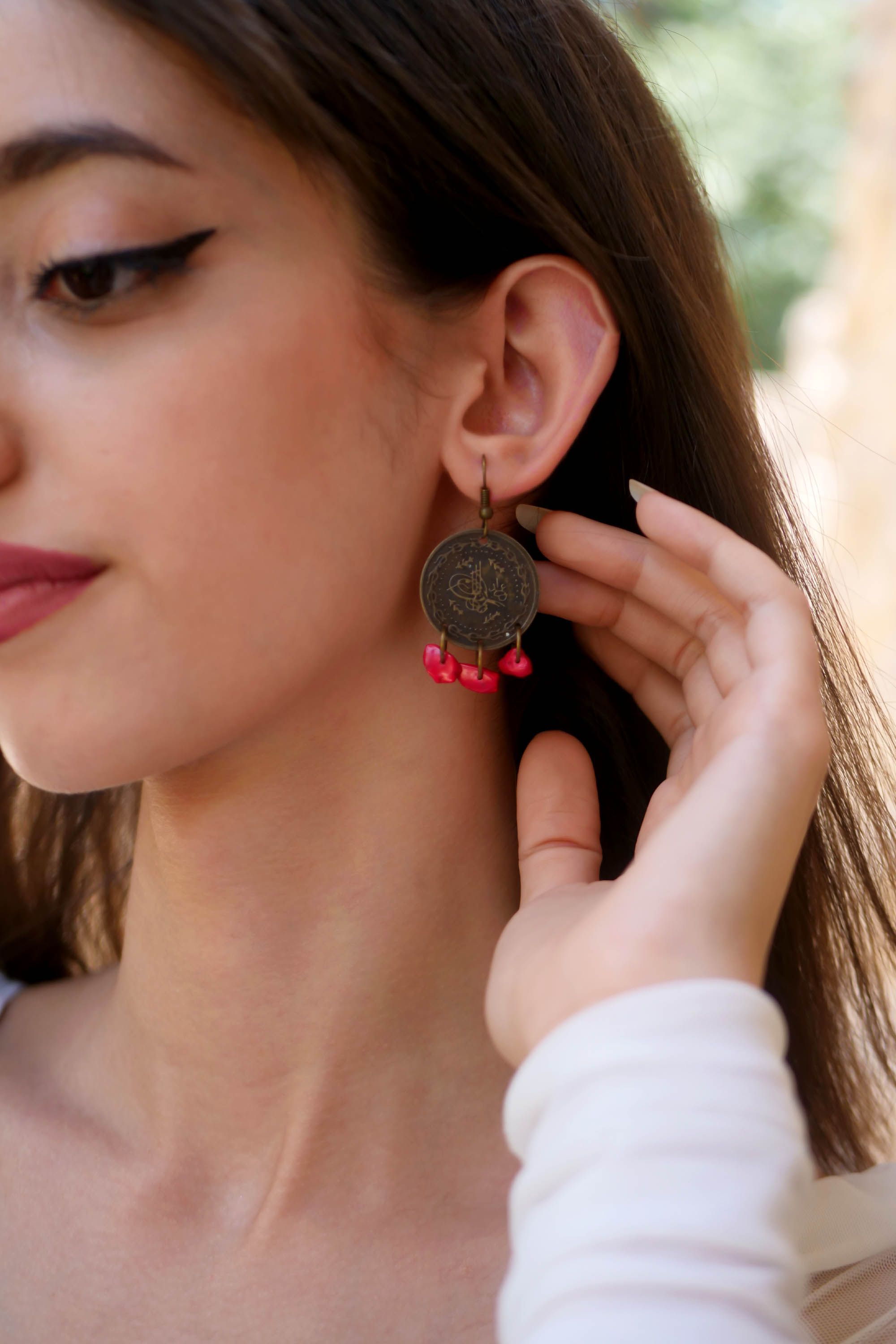 As old As Time Handmade Coin Earrings