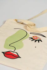 Load image into Gallery viewer, Visual Concept Abstract Face Tote Bag
