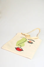 Load image into Gallery viewer, Visual Concept Abstract Face Tote Bag
