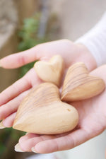 Load image into Gallery viewer, Forever Loved Olive Wood Hearts - Pack Of Three Sizes
