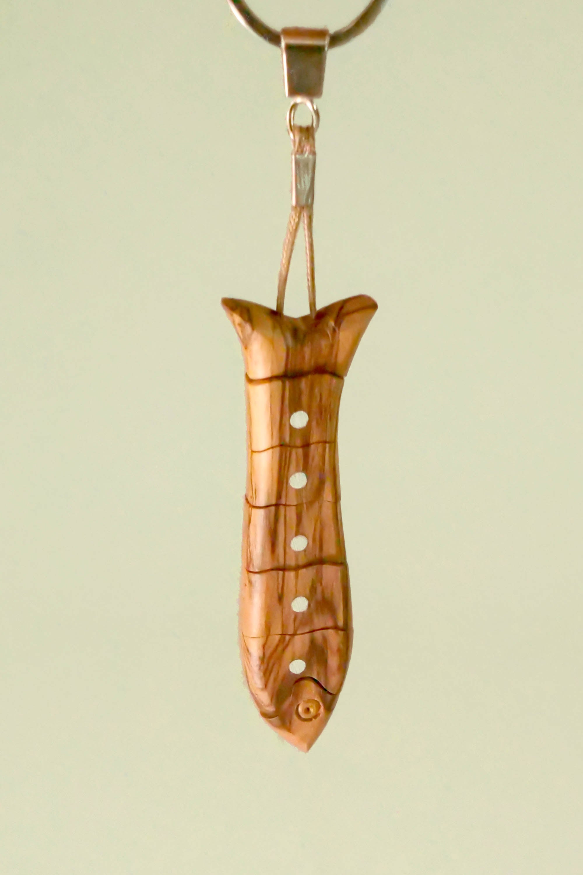 Fish Out Of Olive Wood Handmade Keychain