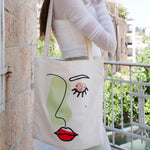 Load image into Gallery viewer, Visual Concept Abstract Face Tote Bag
