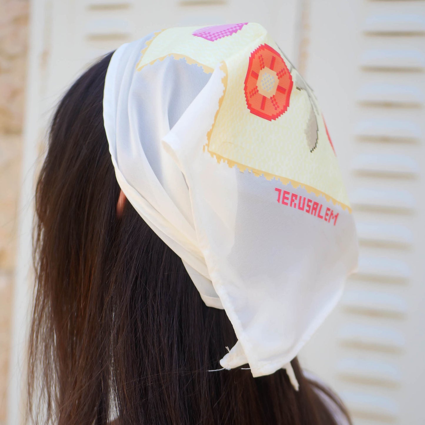 Jerusalem Chiffon Bandana Pixel Art