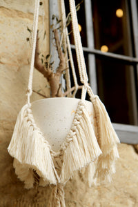 Old School Macramé Fringe Plant Hanger