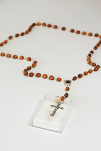 Spiritual Calling Olive Wood Christian Rosary With original Bethlehem Soil