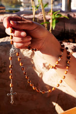 Load image into Gallery viewer, Spiritual Calling Olive Wood Christian Rosary With original Bethlehem Soil
