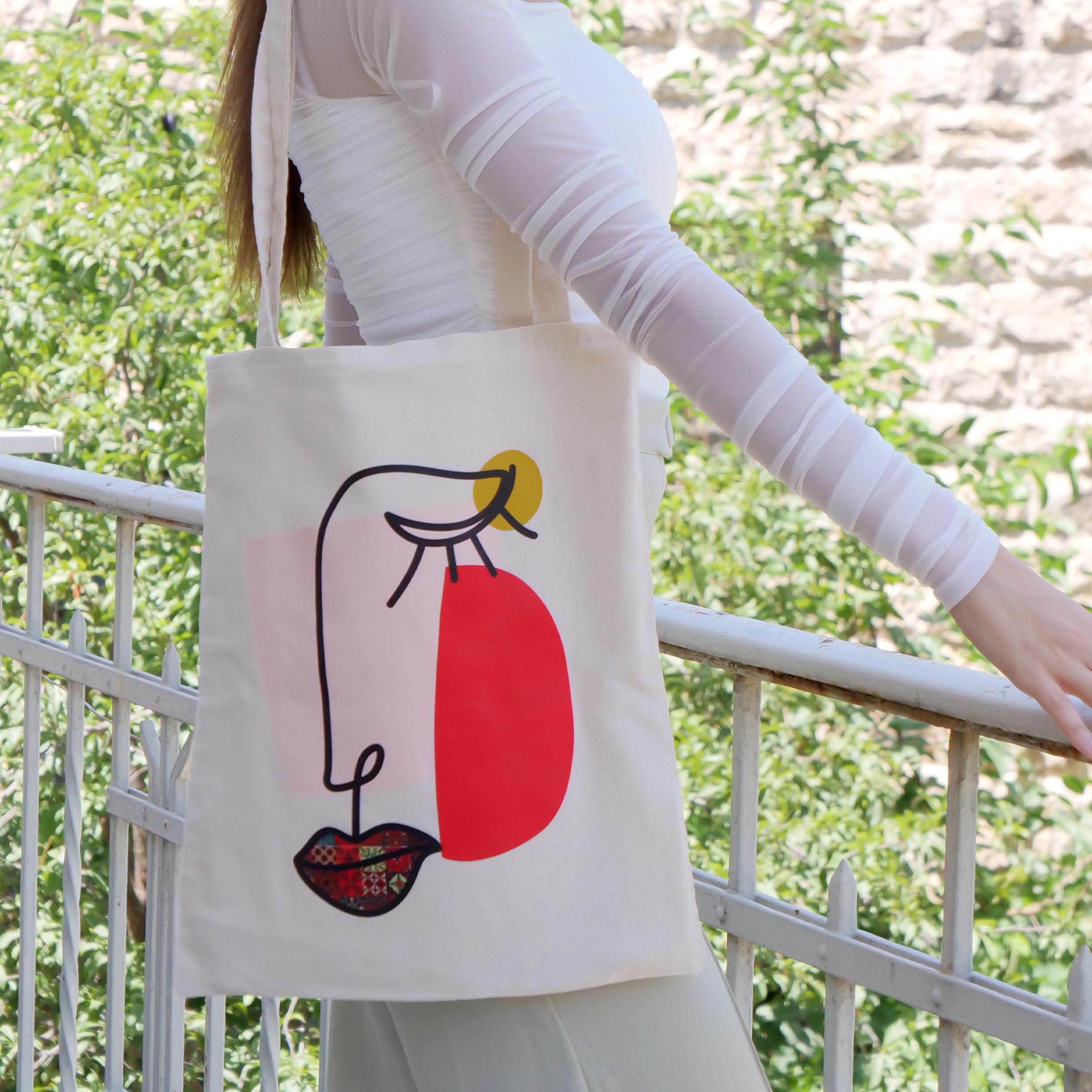 Patchwork Lips Tote Bag