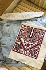 Load image into Gallery viewer, Custom Order - Embroidered Jeans Jacket With The Names MAYA &amp; LINA Embroidered Within The Back Panel
