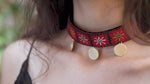 Load and play video in Gallery viewer, Kiara Embroidered Coin Choker Necklace
