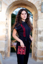 Load image into Gallery viewer, Lila Three Zipper Embroidered Purse

