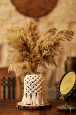 Load image into Gallery viewer, White Dove Macramé Pot Cover
