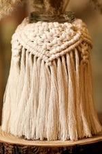 Load image into Gallery viewer, Linen White Macramé Pot Cover
